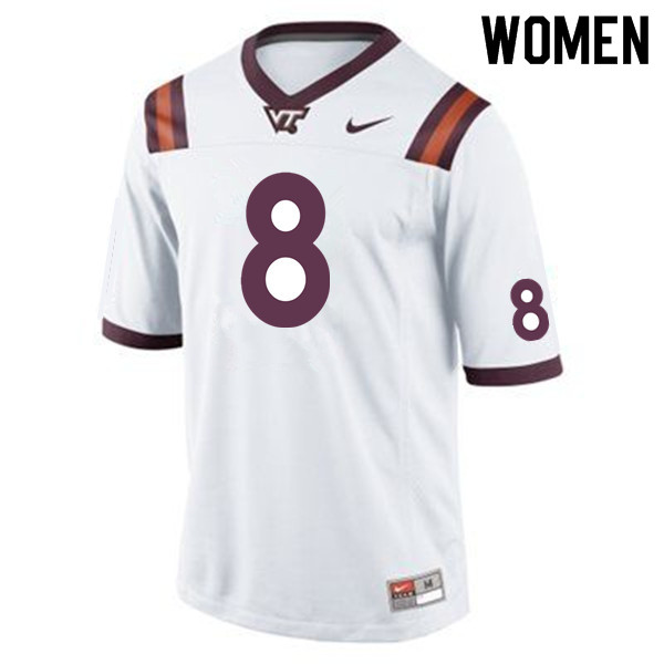 Women #8 Ricky Walker Virginia Tech Hokies College Football Jerseys Sale-Maroon